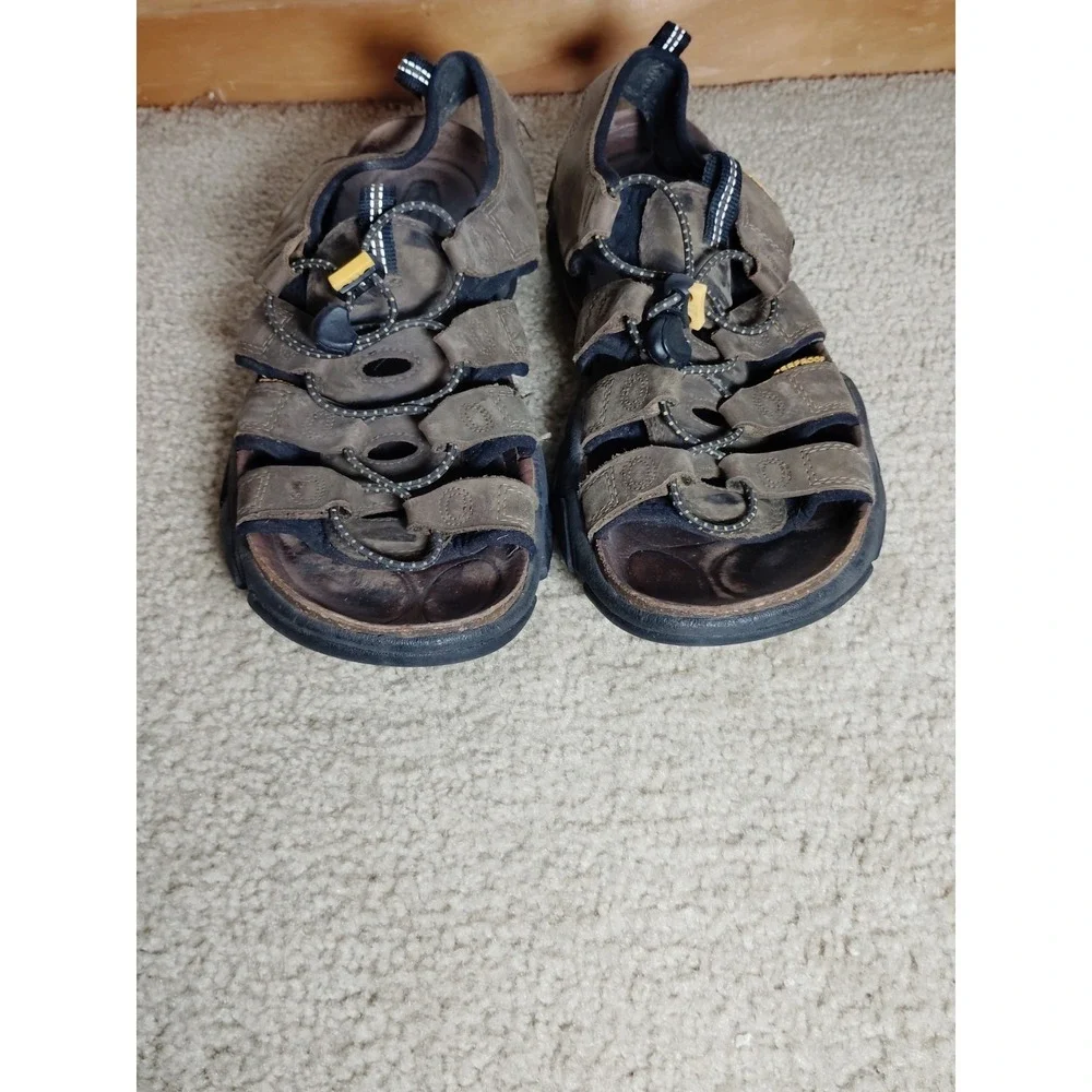 KEEN Daytona II Leather Fisherman Sandals Brown Men's 10.5 Comfort Outdoor Beach
